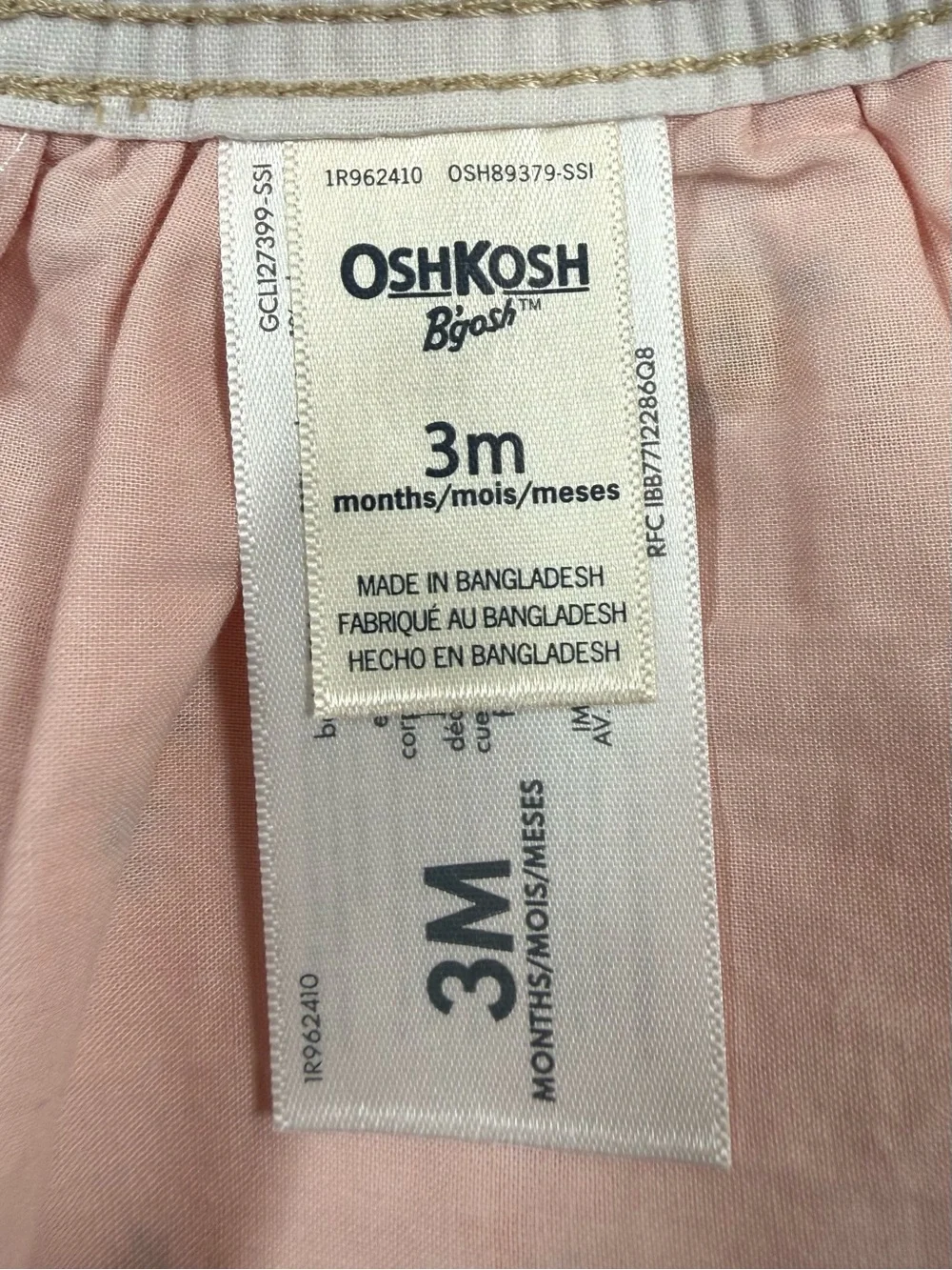NWT OSHKOSH Girl Denim Floral Overall Jumper Dress 3M Cottagecore‎ Farmhouse NEW